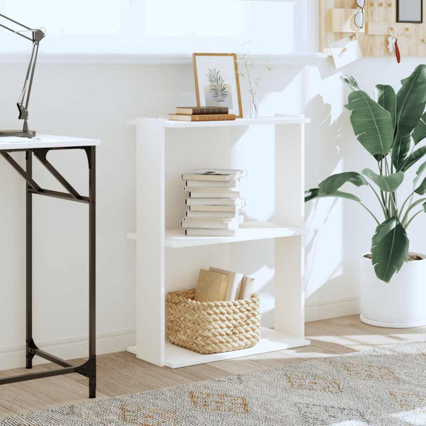 Estante de 3 camadas 60x30x80 cm madeira trabalhada branco M 3