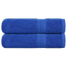 Toalhas de mãos 2 pcs 50x100 cm 360 gsm 100% algodão azul 1