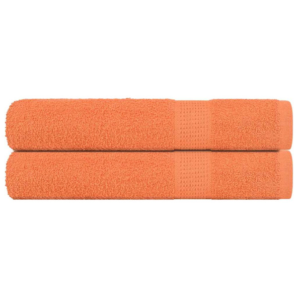 Toallas de sauna 2 uds 100% algodón naranja 80x200 cm 360 gsm D