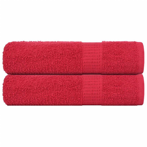 Toallas de mano 2 uds 100% algodón rojo 50x100 cm 360 gsm D