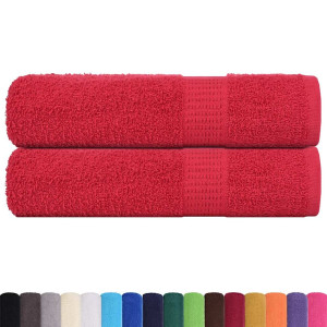 Toallas de baño 2 uds rojo 100x150 cm 360 gsm 100% algodón H