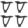 Patas de mesa tipo horquilla 4 unidades acero macizo negro 10cm 2