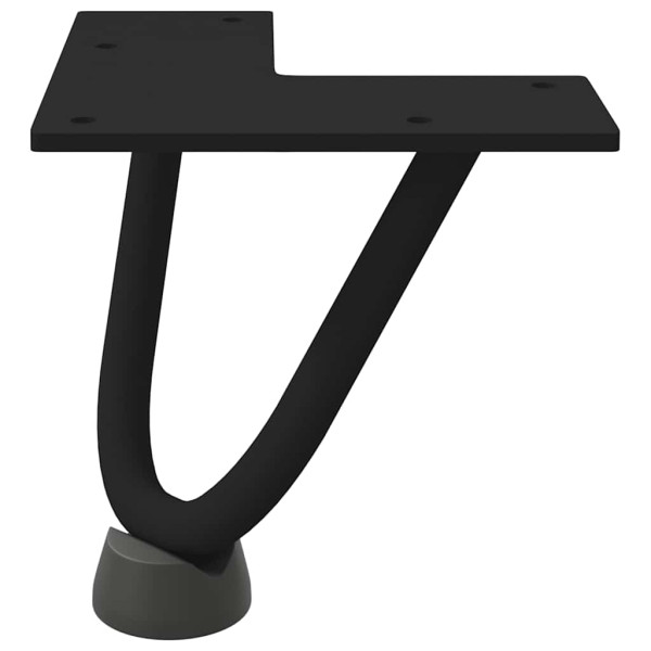 Patas de mesa tipo horquilla 4 unidades acero macizo negro 10cm M 5