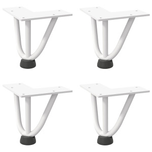 Pernas de grampo para mesa de centro 4 peças. branco. 10 cm. aço maciço H