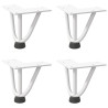 Patas de mesa tipo horquilla 4 uds acero macizo blanco 10 cm 2