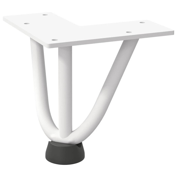 Pernas de grampo para mesa de centro 4 peças. branco. 10 cm. aço maciço M 4