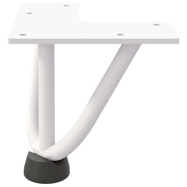 Pernas de grampo para mesa de centro 4 peças. branco. 10 cm. aço maciço M 5