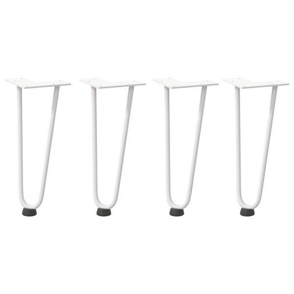 Tabela pernas garfo tipo 4 pcs branco aço sólido 30 cm M 2
