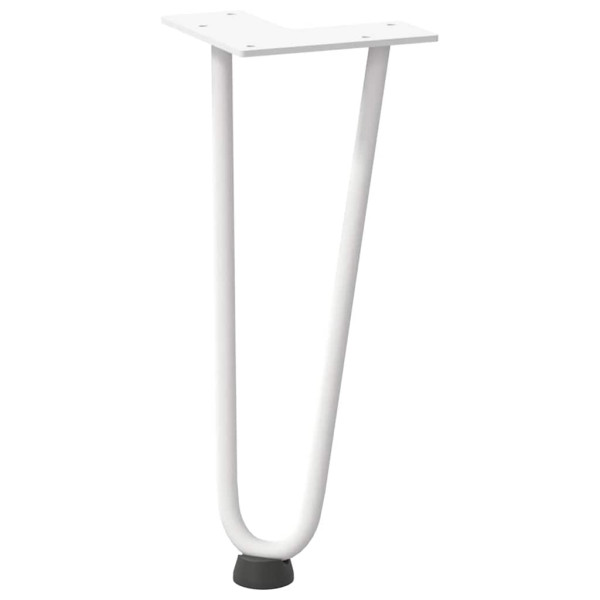 Patas de mesa tipo horquilla 4 uds acero macizo blanco 30 cm M 4