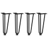 Pernas de grampo para mesa de centro 4 peças pretas 30 cm aço maciço 3