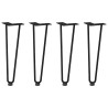 Patas de mesa tipo horquilla 4 uds acero macizo negro 42 cm 2