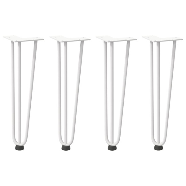 Patas de mesa tipo horquilla 4 uds acero macizo blanco 42 cm M 2