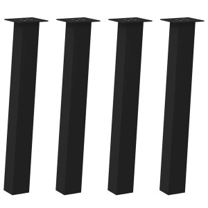 Patas para mesa de centro 4 uds acero negro 72 cm H