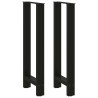 Pés de mesa de aço preto 2 pcs 40x (100-101) cm 1