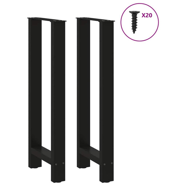 Pés de mesa de aço preto 2 pcs 40x (100-101) cm M 3