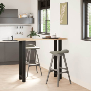 Patas de mesa de centro acero negro 2 uds 40x(110-111) cm H