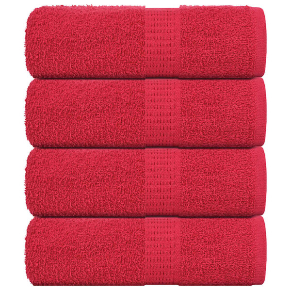 Toallas 4 uds 100% algodón rojo 30x30 cm 360 gsm D