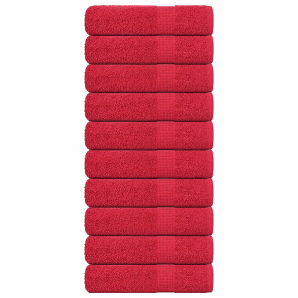 Toallas de mano 10 uds rojo 50x100 cm 360 gsm 100% algodón D