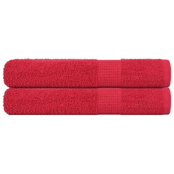Toallas de sauna 2 uds 100% algodón rojo 80x200 cm 360 gsm D