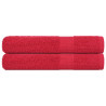 Toalhas de sauna 2 pcs 80x200 cm 360 gsm 100% algodão vermelho 1