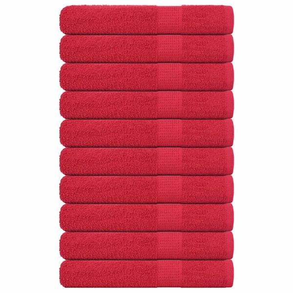 Toallas de sauna 10 uds 100% algodón rojo 80x200 cm 360 gsm D