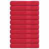 Toalhas 10 pcs 100x200 cm 360 gsm 100% algodão vermelho 1
