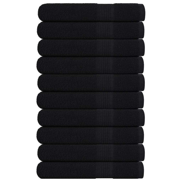 Toallas de sauna 10 uds 100% algodón negro 80x200 cm 360 gsm D