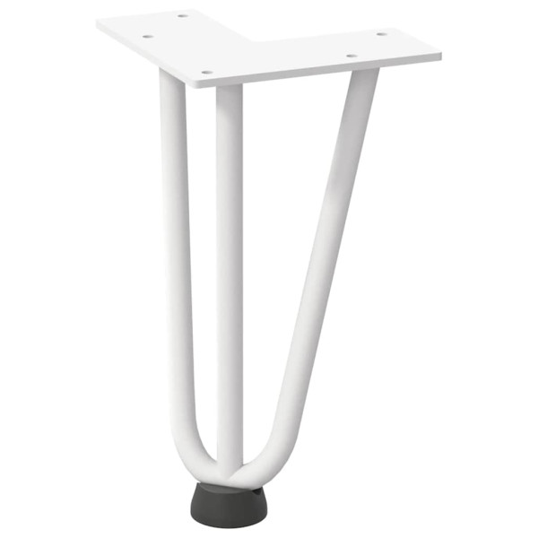 Patas de mesa tipo horquilla 4 uds acero macizo blanco 20 cm M 4