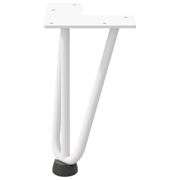 Pernas de grampo para mesa de centro 4 peças. branco. 20 cm. aço maciço M 5