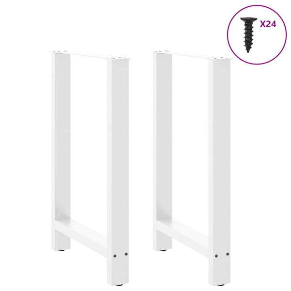 Pernas de mesa de centro em aço branco 2 unidades 60x(90-91) cm M 3