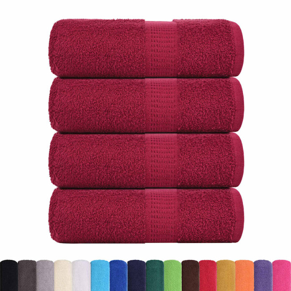 Toalhas de bidé 4 pcs 30x50 cm 360 gsm 100% algodão bordô M 2