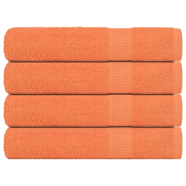 Toallas de sauna 4 uds 100% algodón naranja 80x200 cm 360 gsm D