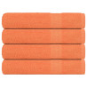 Toallas de sauna 4 uds 100% algodón naranja 80x200 cm 360 gsm 1