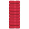 Toallas invitados 10 uds 100% algodón rojo 30x50 cm 360 gsm 1