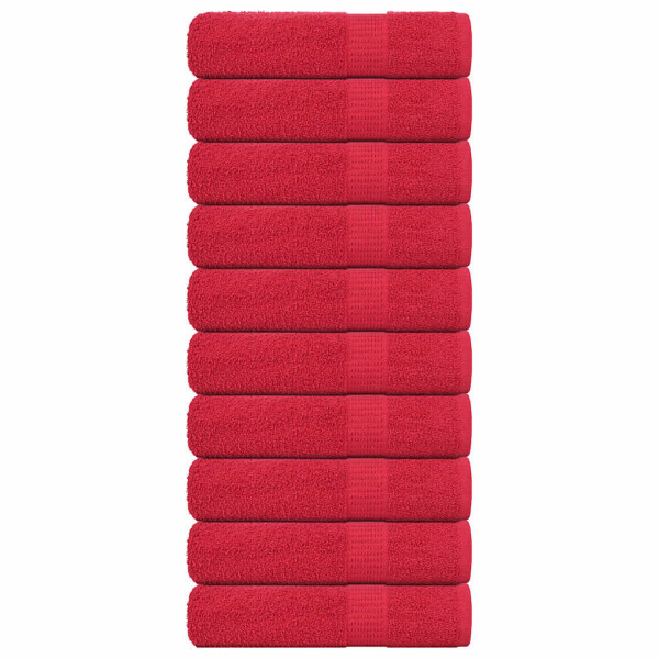 Toallas de ducha 10 uds 100% algodón rojo 70x140 cm 360 gsm D