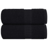 Toallas de jabón 2 uds negro 30x30 cm 360 gsm 100% algodón 1
