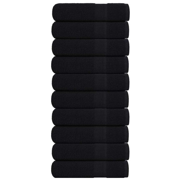 Toallas de mano 10 uds negro 50x100cm 360 gsm 100% algodón D