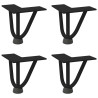 Pernas de grampo para mesa de centro 4 peças pretas 10 cm aço maciço 2
