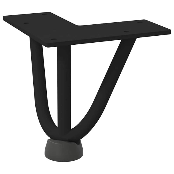 Patas de mesa tipo horquilla 4 unidades acero macizo negro 10cm M 4