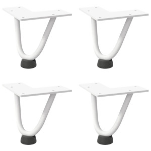 Pernas de mesa em gancho 4 peças aço maciço branco 10 cm H