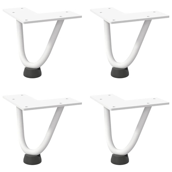 Pernas de mesa em gancho 4 peças aço maciço branco 10 cm M 2