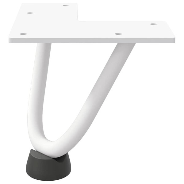 Patas de mesa tipo horquilla 4 uds acero macizo blanco 10 cm M 5