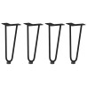 Pernas de grampo para mesa de centro 4 peças pretas 30 cm aço maciço 2