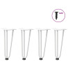 Tabela pernas garfo tipo 4 pcs branco aço sólido 30 cm 1