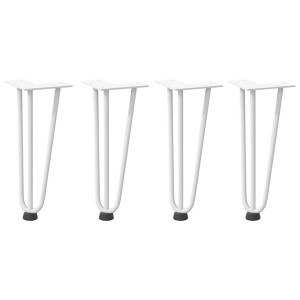 Tabela pernas garfo tipo 4 pcs branco aço sólido 30 cm H