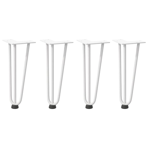 Tabela pernas garfo tipo 4 pcs branco aço sólido 30 cm M 2