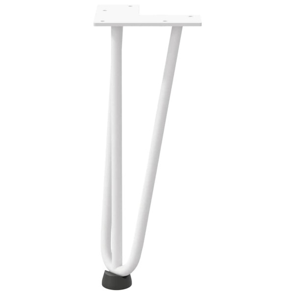 Patas de mesa tipo horquilla 4 uds acero macizo blanco 30 cm M 5