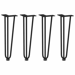 Pernas de grampo para mesa de centro 4 peças pretas 42 cm aço maciço H