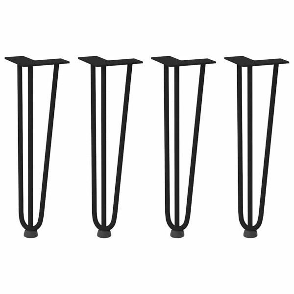 Pernas de grampo para mesa de centro 4 peças pretas 42 cm aço maciço M 2
