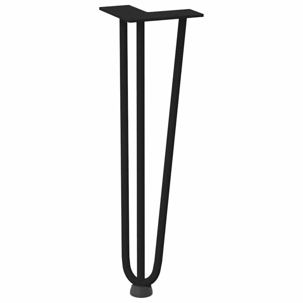 Pernas de grampo para mesa de centro 4 peças pretas 42 cm aço maciço M 4